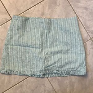 Lilly Pulitzer Callie Blue Seersucker Skirt Size 0